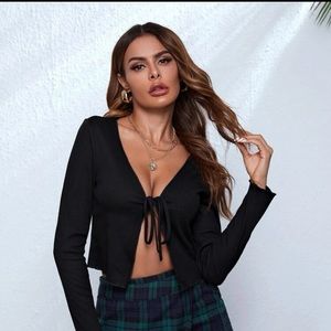 shein tie front shirt